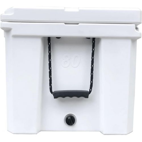  CAMP-ZERO 80L Cooler/Ice Chest with 4 Molded-in Cup Holders and No-Lose Drain Plug