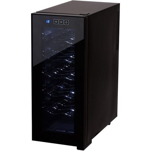  CAMRY Weinkuehlschrank 33 Liter 12 Flasche Weinkuehler Weinklimakuehlschrank Mini Kuehlschrank Minibar mit Glastuer LED Beleuchtung