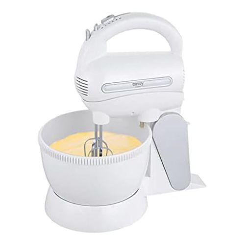  [아마존베스트]Camry CR 4213 Hand Mixer with Mixing Bowl, 600 W, 5 Speeds Turbo, Mixing Stand with Dough Hook and Stainless Steel Mixing Hook Set, Electric Hand Stirrer, Stirrer