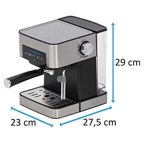  [아마존베스트]CAMRY Espresso Machine | 1.6 L Water Tank | 1000 Watt | 15 Bar | Cappuccino Machine | Coffee Machine | Milk Frother | Portafilter Espresso Machine | Electric Espresso Machine | Stainless