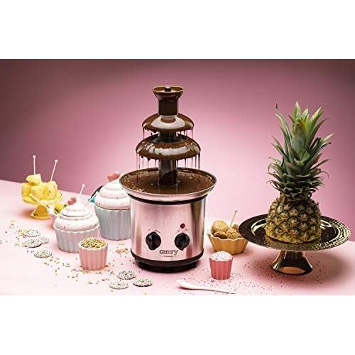  [아마존베스트]CAMRY CR 4488 Chocolate Fountain Stainless Steel with 3 Levels Maximum Temperature 60°C Chocolate Fondue with Heat Function Control Light Chocolate Fountain