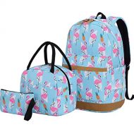 CAMTOP School Backpack for Girls Teens Bookbag Lightweight School Bag Set (Flamigo)