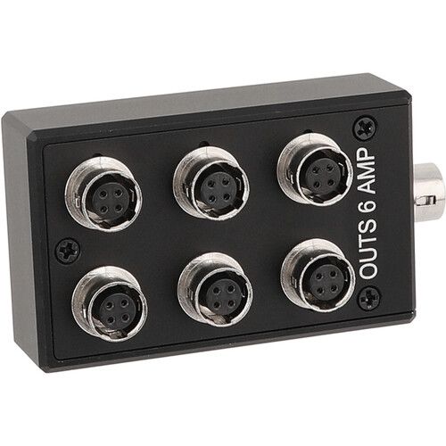  CAMVATE 1-to-6 Power Splitter Box for Sound Devices, Zaxcom, and Zoom Field Recorders (Hirose 4-Pin)