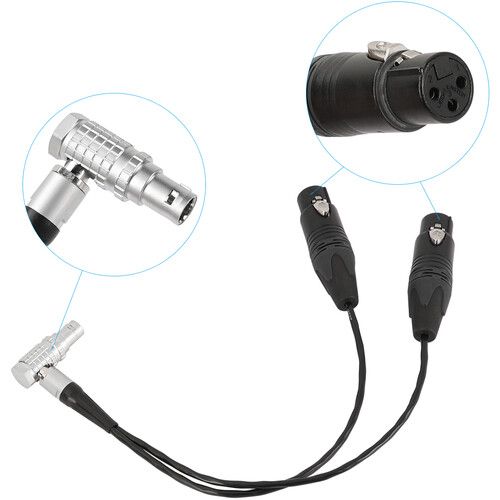  CAMVATE 10-Pin to Dual XLR Audio Input Cable for Shogun Inferno (Right Angle)