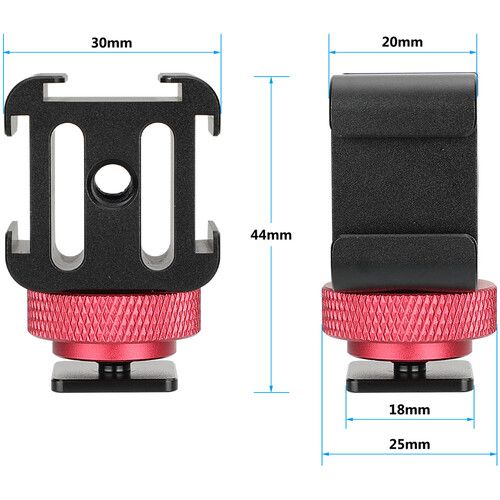  CAMVATE 3-Way Cold Shoe Mount with Knurled Shoe Mount Adapter