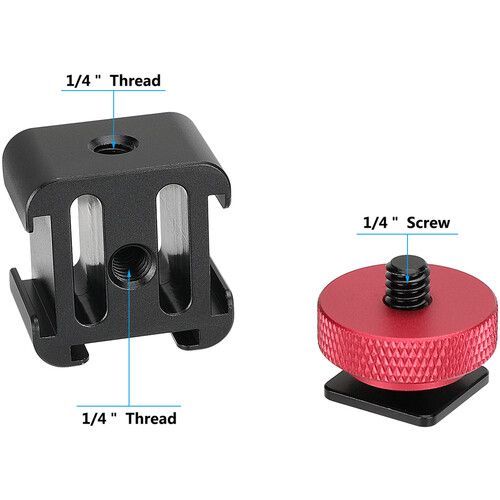  CAMVATE 3-Way Cold Shoe Mount with Knurled Shoe Mount Adapter