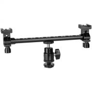 CAMVATE T-Bar Bracket Arm with Double Cold Shoe Mounts & Adjustable 1/4