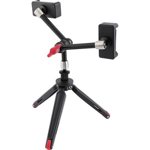  CAMVATE Foldable Mini Tripod with Articulating Arm & 2 Phone Mounts