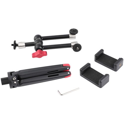 CAMVATE Foldable Mini Tripod with Articulating Arm & 2 Phone Mounts