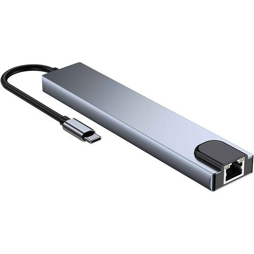  CAMVATE 8-in-1 Multiport Adapter USB-C Hub (Silver)