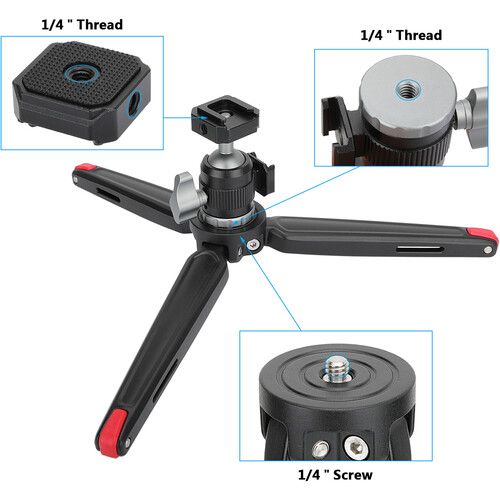  CAMVATE C3001 Tabletop Tripod with Ball Head with Double Shoe Mounts