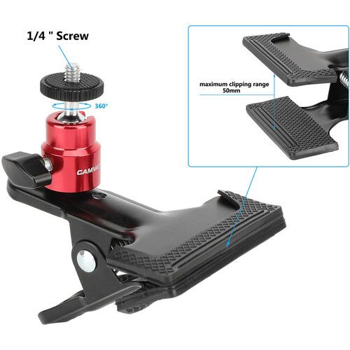  CAMVATE Spring Clip Clamp with Mini Ball Head Mount