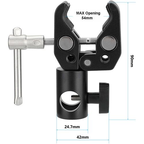  CAMVATE Multipurpose Super Crab Clamp with Light Stand Head Adapter Kit