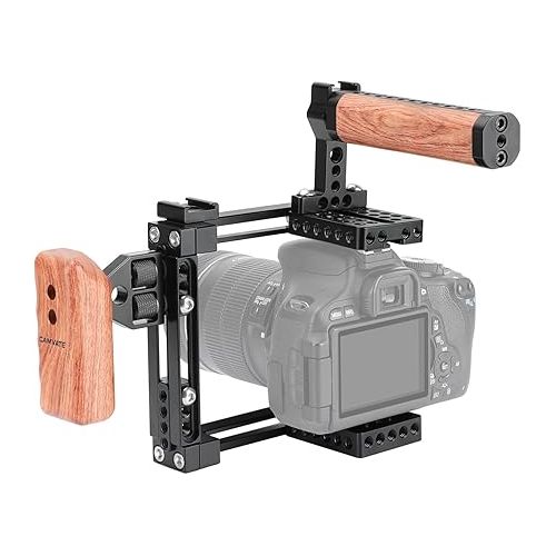  CAMVATE Universal Adjustable Camera Cage Fit for Right Handle and Left Handle Camera(Only Come with Left Handle Grip) - 1726