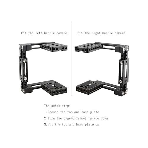  CAMVATE Universal Adjustable Camera Cage Fit for Right Handle and Left Handle Camera(Only Come with Left Handle Grip) - 1726