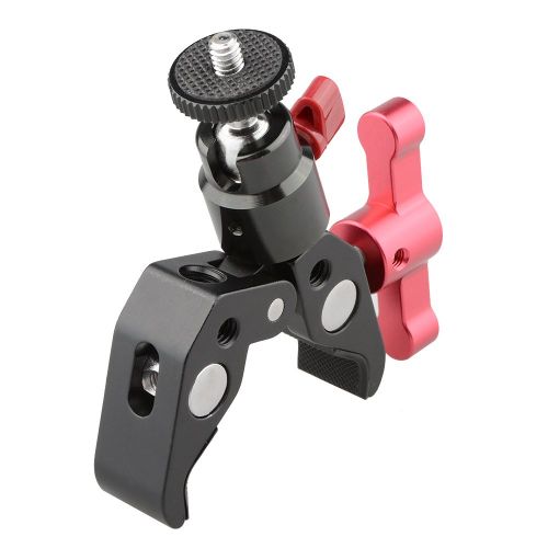  CAMVATE Super Clamp mit 1/4 Schraube Kugelkopf Halterung fuer DSLR Kamera DIY Zubehoer (rot)