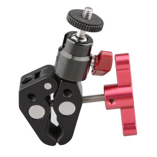  CAMVATE Super Clamp mit 1/4 Schraube Kugelkopf Halterung fuer DSLR Kamera DIY Zubehoer (rot)