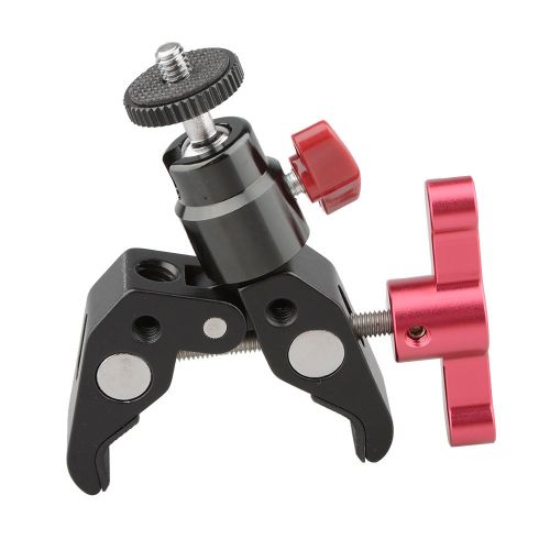  CAMVATE Super Clamp mit 1/4 Schraube Kugelkopf Halterung fuer DSLR Kamera DIY Zubehoer (rot)