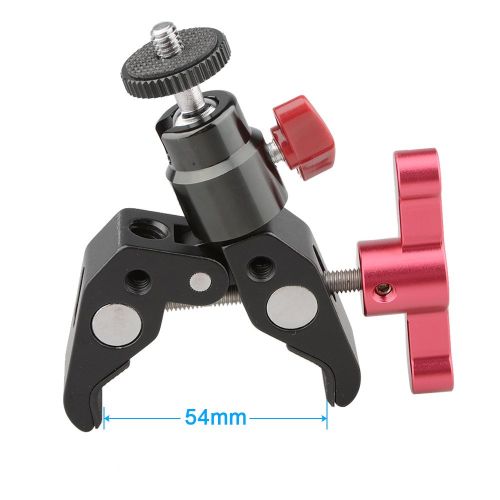  CAMVATE Super Clamp mit 1/4 Schraube Kugelkopf Halterung fuer DSLR Kamera DIY Zubehoer (rot)