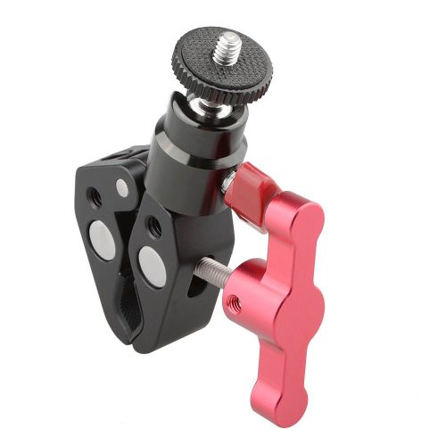  CAMVATE Super Clamp mit 1/4 Schraube Kugelkopf Halterung fuer DSLR Kamera DIY Zubehoer (rot)