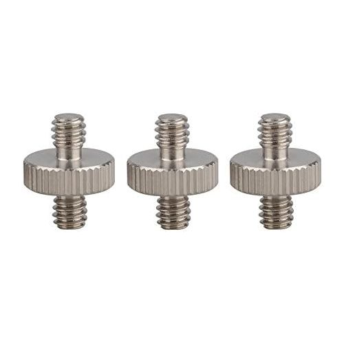  CAMVATE 1/4 Male to 1/4 Male Double-Ended Screw Adapter(3 Pieces)