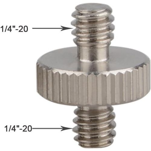  CAMVATE 1/4 Male to 1/4 Male Double-Ended Screw Adapter(3 Pieces)