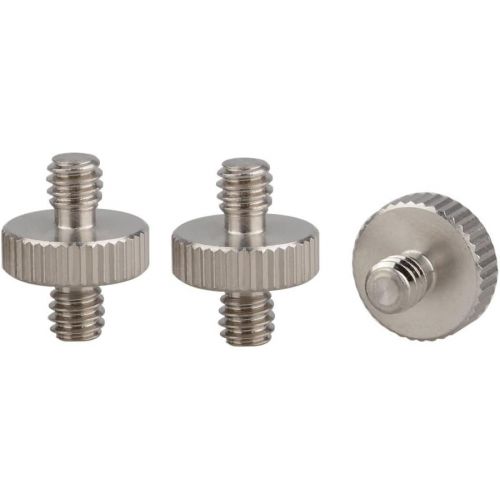  CAMVATE 1/4 Male to 1/4 Male Double-Ended Screw Adapter(3 Pieces)