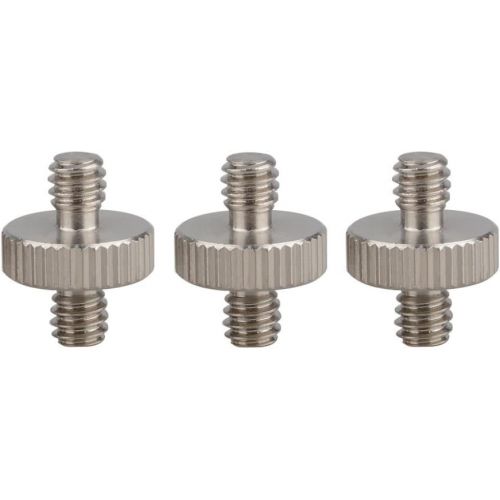  CAMVATE 1/4 Male to 1/4 Male Double-Ended Screw Adapter(3 Pieces)