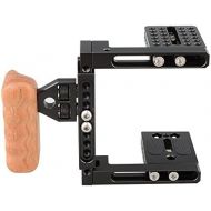 [아마존베스트]CAMVATE Adjustable Camera Cage Fit for Right Handle and Left Handle Camera(Only Come with Right Handle Grip)