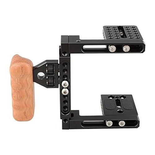  CAMVATE Adjustable Camera Cage Fit for Right Handle and Left Handle Camera(Only Come with Right Handle Grip)