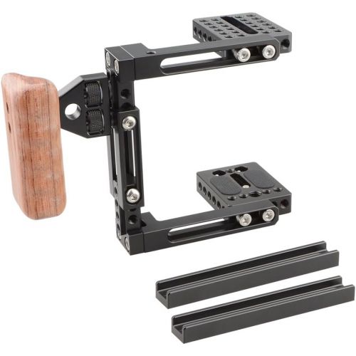  CAMVATE Adjustable Camera Cage Fit for Right Handle and Left Handle Camera(Only Come with Right Handle Grip)