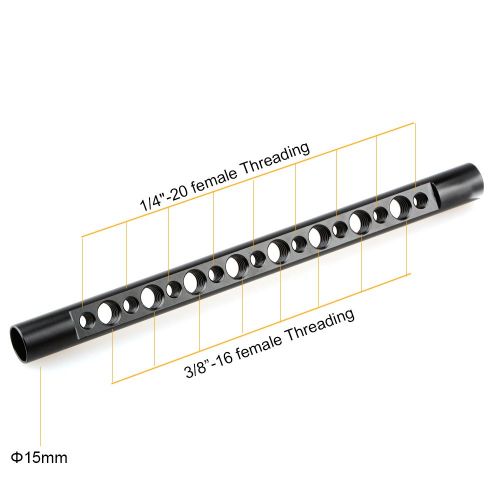  CAMVATE 15mm Cheese Rod with 1/4-20 and 3/8-16 Thread Hole for DSLR Rigs Camera Video Cage (197mm)