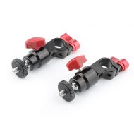 CAMVATE 15mm Rod Clamp & Ball Head Mount Adapter with 1/4-20 Thread to Attach DIY Accessories(Red, 2 Pieses)