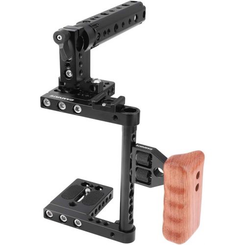  CAMVATE DSLR Camera Cage Top Handle Wood Grip for Canon Nikon Sony Panasonnic