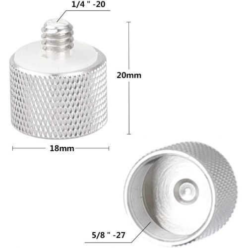  CAMVATE Mic Screw Adapter 1/4-20 Male & 3/8-16 Male to 5/8-27 Female