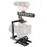 CAMVATE Camera Cage Rig Top Handle Tripod Mount Plate Compatible for Sony Panasonnic(Black)