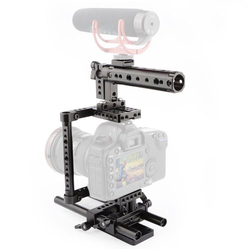  CAMVATE Camera Cage Rig Top Handle Tripod Mount Plate Compatible for Sony Panasonnic(Black)