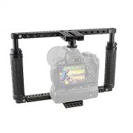 CAMVATE Battery Grip Camera Cage with QR Hot Shoe Adapter for DSLR Cameras
