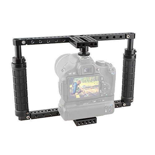  CAMVATE Battery Grip Camera Cage with QR Hot Shoe Adapter for DSLR Cameras