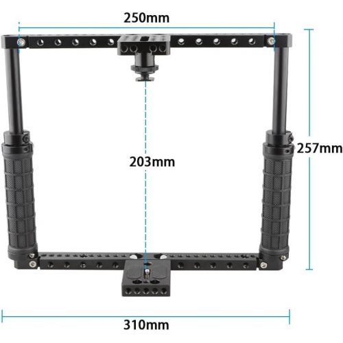  CAMVATE Battery Grip Camera Cage with QR Hot Shoe Adapter for DSLR Cameras