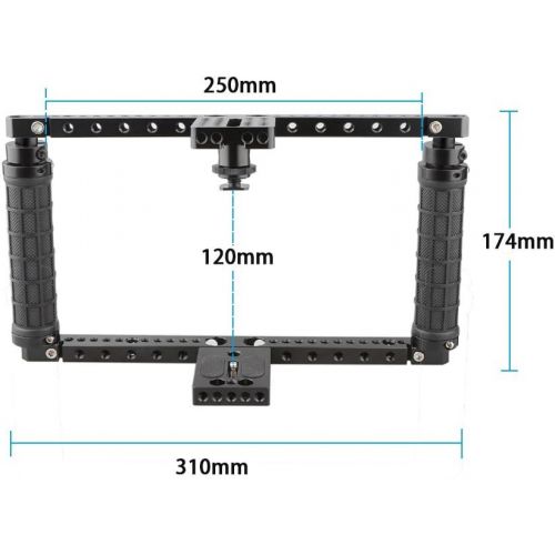  CAMVATE Battery Grip Camera Cage with QR Hot Shoe Adapter for DSLR Cameras