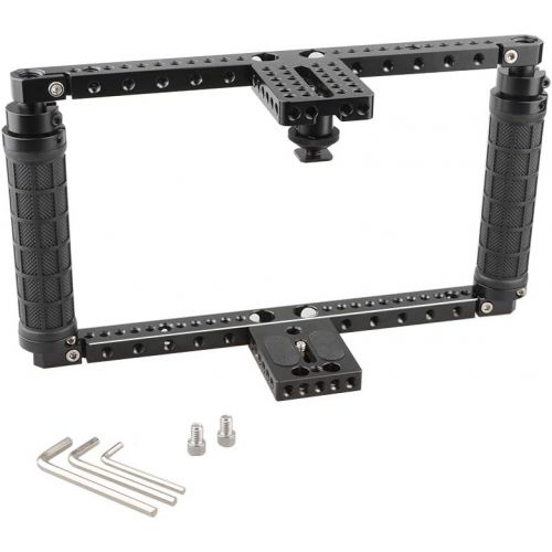  CAMVATE Battery Grip Camera Cage with QR Hot Shoe Adapter for DSLR Cameras