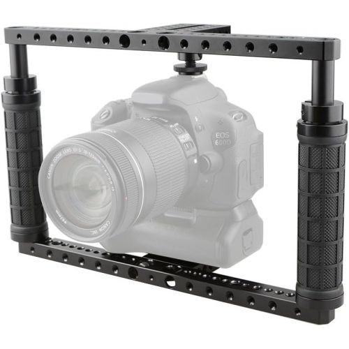  CAMVATE Battery Grip Camera Cage with QR Hot Shoe Adapter for DSLR Cameras