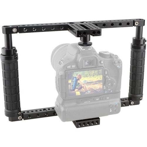  CAMVATE Battery Grip Camera Cage with QR Hot Shoe Adapter for DSLR Cameras