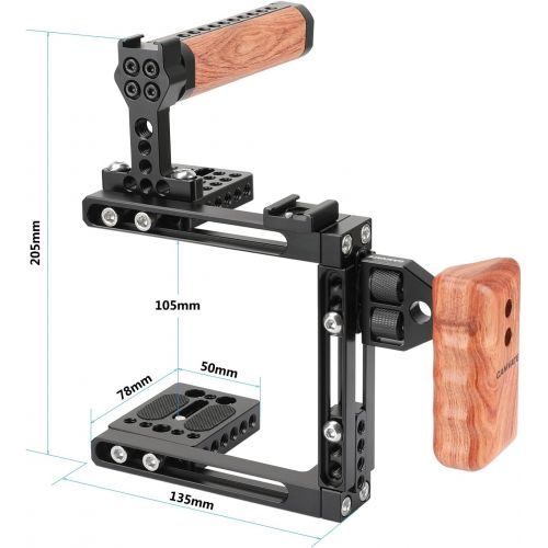  CAMVATE Universal Adjustable Camera Cage Fit for Right Handle and Left Handle Camera(Only Come with Left Handle Grip)