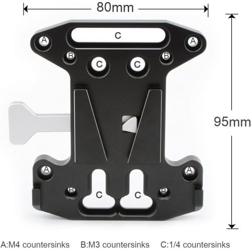  CAMVATE V-Lock Mount Quick Release Plate for Blackmagic URSA Mini,DJI Ronin M/MX - 1735