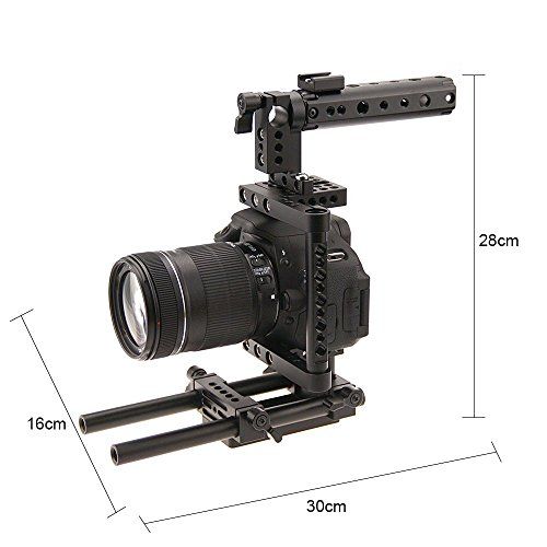  CAMVATE Camera Cage Rig Top Handle Tripod Mount Plate Compatible for Sony Panasonnic(Black)