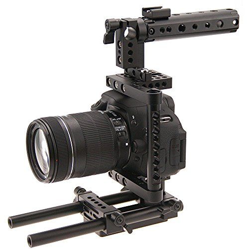  CAMVATE Camera Cage Rig Top Handle Tripod Mount Plate Compatible for Sony Panasonnic(Black)