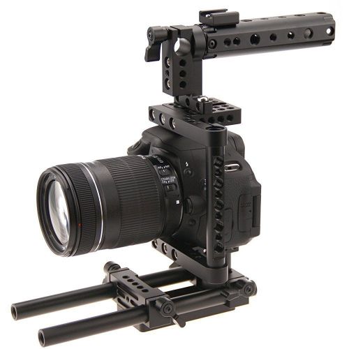  CAMVATE Camera Cage Rig Top Handle Tripod Mount Plate Compatible for Sony Panasonnic(Black)