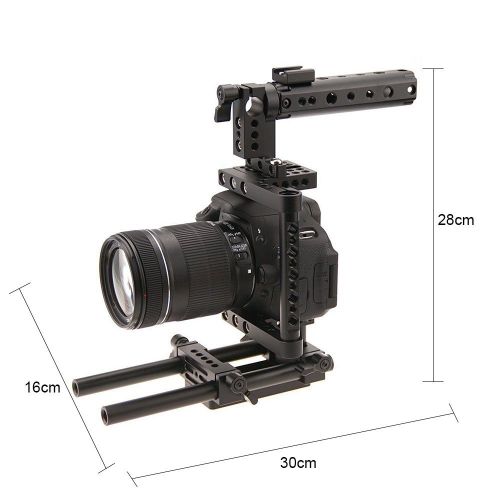  CAMVATE Camera Cage Rig Top Handle Tripod Mount Plate Compatible for Sony Panasonnic(Black)